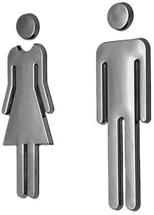 JSKWIKE Signo Placa de Puerta WC Baño Señal Señales WC Cartel baño Mujer Hombre Carteles para Aseo Pegatinas WC Señalización Aseos para Cafetería Restaurante Centro Comercial Hote