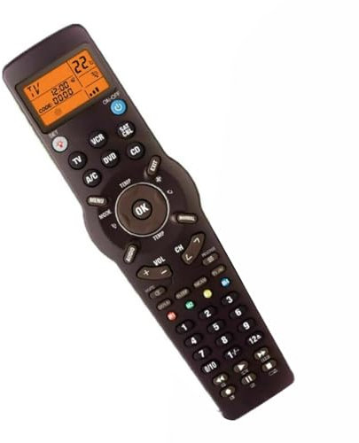 CHICHIYANG Télécommande Universelle 6 en 1 avec Écran LCD et Fonction d'Apprentissage, Matériau ABS pour TV/TXT, DVD, CD, Magnétoscope, SAT/Câble, A/C