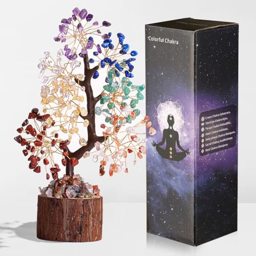 AWARDSEN 7 Chakra Tree Crystal Tree of Life Spiritual Gifts for Women Healing Crystals Meditation Decor Crystal Ornaments Housewarming Gifts
