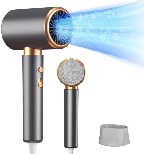 Journeyside Asciugacapelli professionale 2000 W, asciugacapelli, asciugacapelli, con 1 concentratore, 2 velocità/2 temperatura, protezione contro il surriscaldamento, per pettinare la casa