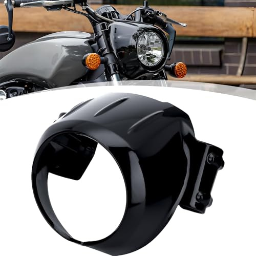 GZDLMoto motorcykelstrålkastare bezel kåpa kit för indisk scout sextio '2015+ Bobber Twenty Rogue 2018-2025 strålkastare visir yttre trimdelar (livfull svart)