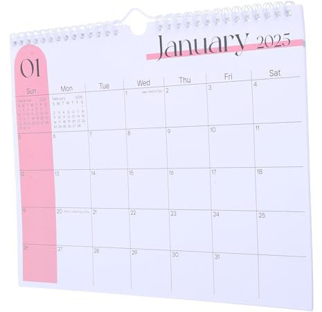 HORIALENCE Yearly Calendar Month Wall Hanging Planner Pastel Colors for Home Office Organization Monthly Design with Holiday Markings