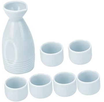 Cabilock 7pezzi Sakè Giapponese Bottiglie Vino e Tè in Tazze Delicate Teiera Con Tazze Per Feste Private e Intrattenimento