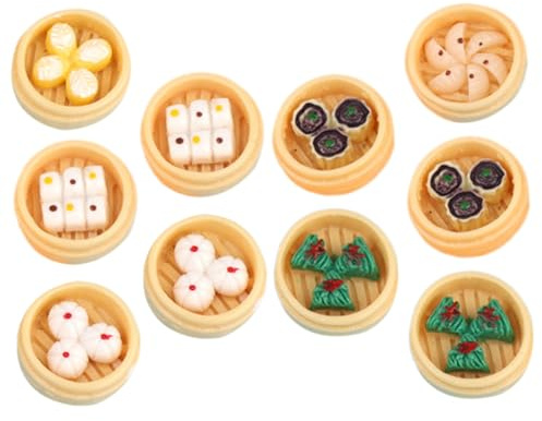 BESTonZON 12 Pièces Décoration Miniatures Alimentaires en Résine pour Maison de Poupée, Couleurs Vives et Solide, Accessoires pour Nurserie et Jeu D'imitation