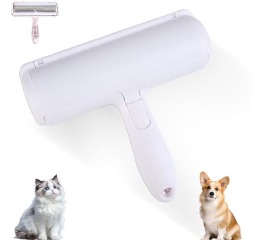 HonWang Pet Hair Remover, Reusable Self-Cleaning Lint Roller with Trash Bin for Sofa, Furniture, Carpet, Cat and Dog Hair Removal Tool (Gray)