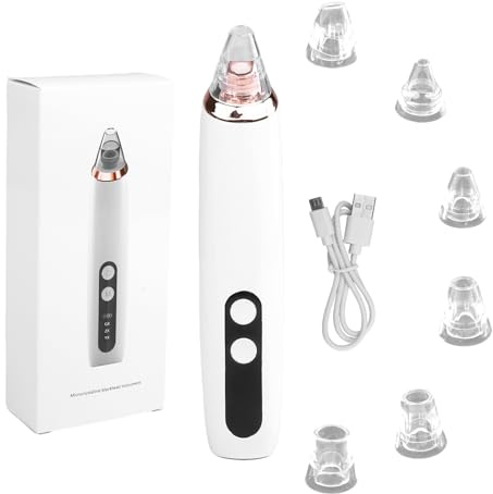 Succionador de Puntos Negros, Extractor de Espinillas y Acné, Limpiador de Poros Con 6 Cabezales y 3 Modos, Quitar Puntos Negros para Limpieza Facial para Quitar Puntos Negros Acne Comedones