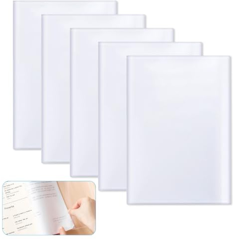 Gsrhzd Heftumschläge A5, A5 Transparent Buchumschlag, 5 Stück