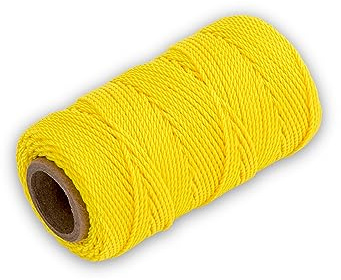 MARSHALLTOWN Twisted Nylon Brick Line, 87 m, No. 18, Yellow Mason's Line | Heat-set twisted nylon line resists mortar, oil and mildew and will not absorb water.
