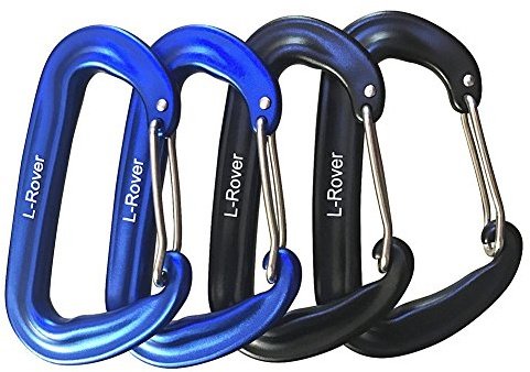 L-Rover Carabiner,12KN Lightweight Heavy Duty Carabiner Clips,Aluminium Wiregate Caribeaners for Hammocks,Camping, Key Chains, Outdoor and Gym etc,Hiking & Utility