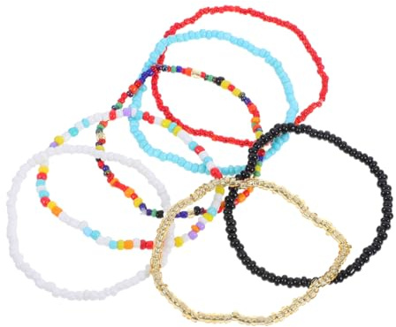 Holibanna 7 pulseras de cuentas de colores bohemios apilables para mujeres