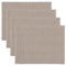 LINUM Uni 4-er Pack Tischsets 35x46 cm, 100% Gerippte Baumwolle, Abwaschbar, Maulwurfbraun