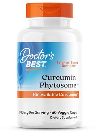 Doctor's Best, Curcumine Phytosome (Curcumina Fitosoma) con Meriva, 500mg, 60 Capsule vegane, Testato in Laboratorio, Senza Glutine, Senza Soia, Vegetariano