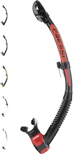 Cressi Unisex-Adult Itaca Ultra Dry Snorkel Trockenes Freitauchen und Schnorcheln, Schwarz/Rot, Einheitsgröße