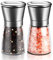 ACCL PG-S Stainless Steel Salt, Refillable and Adjustable Coarseness Manual Pepper Mill, 5.3x 2.5 Professional Grinder for Spices and Seeds, Fits in Home, Kitchen, Outdoor (2 Packs)