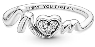 PANDORA Damen Ring MOM mit Herz Silber mit Zirkonia 191149C01 191149C01-58
