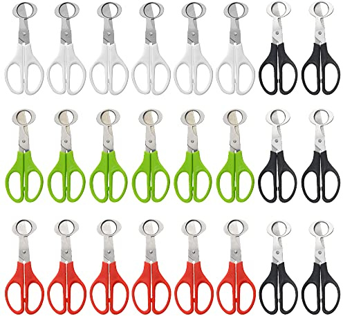 XINMEIWEN 24Pack Stainless Steel Quail and Pigeon Egg Cutter Scissors Tool for Home Kitchen (Four Colors)