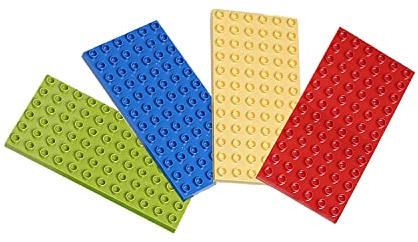 shineFinder Bauplatte Groß Platten, 4 Stück Große Grundplatte Kompatibel mit großen Bausteinen Aller führenden Marken, 19.1 x 9.5 cm