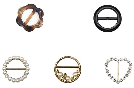 5 pièces métal Clips de t-Shirt Femmes Boucles d'Echarpe Boucle d'attache pour t-Shirt Filles Accessoires d'Echarpe