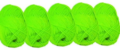 UV FLOOR - Set mit 5 Neon-Garnknäueln - Spezielles Schwarzlicht - 5 grüne Wolle - Neon-Zubehör - String Art