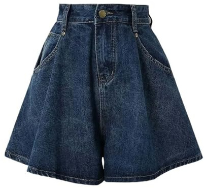 Jupe en Jeans Femme - Taille Haute Grande Taille Short en Jean pour Les Femmes été décontracté Une Ligne Jambe Large Minceur Pantalons Chauds