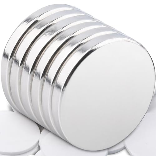 Lot de 6 aimants en néodyme - 20 x 3 mm - Puissants - Pour tableau blanc, réfrigérateur, bureau
