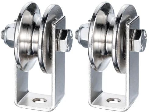 KCNOFNC 40 mm remskiva med 2 kullager, rostfritt stål fitness flaskdragning, remhjul för 8 mm rep stålrep, 200 kg lastkapacitet 2 stycken