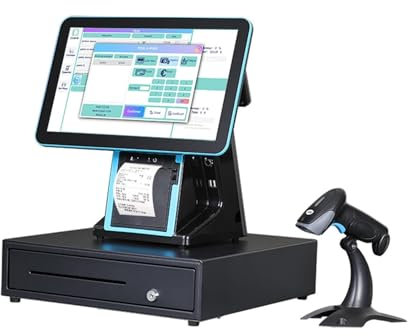 Registrierkasse, 1902A Schwarzer Touchscreen-Kassensystem-Kassenautomat mit eingebautem 80-Zoll-Drucker für Geschäfte und Unternehmen