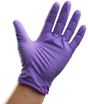 RFD Guanti in Nitrile Viola Senza Talco - 100 Pezzi - Taglie S, M, L, XL - Monouso per Cucina, Laboratorio, Tattoo, Alimentari, Meccanica - Resistenti, Usa e Getta (M)