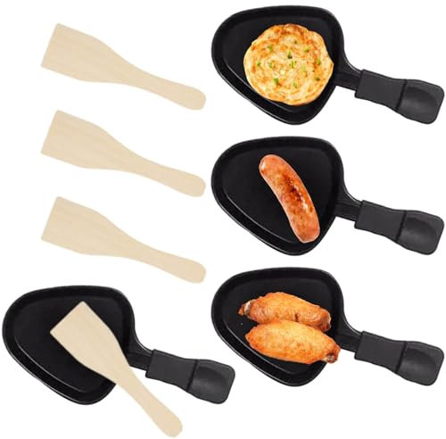 Raclette Grill, 4X Non-Stick Electric Grill Cheese Egg Pan, Non-Stick Cooking Pans, Non-Stick Grill Pans, Multi-function Cheese Pans With Spatula For Family Parties Baking, Steaks, Burgers