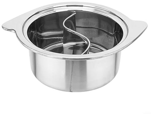 ZYNCUE Pentola calda in acciaio inox, pentola multifunzione per cuochi casalinghi adatta per una varietà di piatti, tra cui ramen e zuppa (B 16 cm)