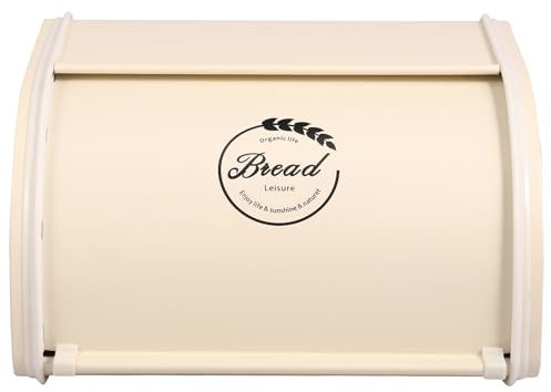 Panera de metal, caja para guardar pan, panera con tapa, portátil, con tapa enrollable, almacenamiento de pan (B)