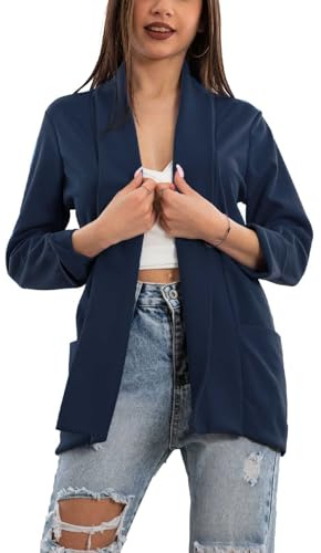 Toocool Blazer Mujer Abierto Oversize Manga 3/4 Elástico Primavera Verano Chaqueta VI-80021