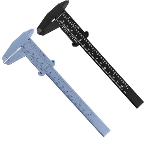Calibre de 150 mm, calibrador deslizante de plástico de 0,05 mm de precisión, herramienta de medición de plástico para el hogar y la industria, medición de doble escala (2 unidades)