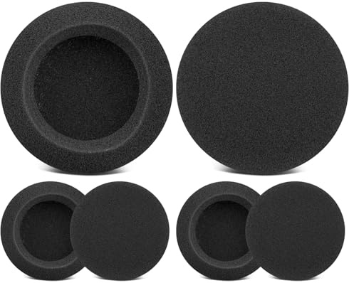 SOULWIT 6 Pezzi Cuscinetti Auricolari Ricambio per Logitech H340 Cuffie, Padiglioni in Spugna Morbidi e Durevoli con Schiuma ad Alta Densità - Nero