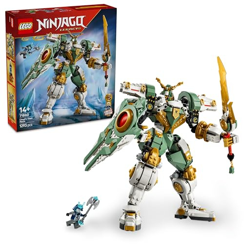 LEGO Ninjago 15e Anniversaire : Le Robot Titan de Lloyd - Jouet Ninja avec Minifigurine Collector, Bouclier & Sabre - Cadeau pour Garçon dès 14 Ans & Fans 71860