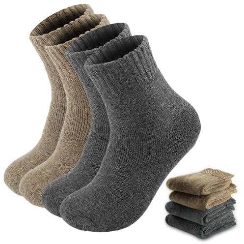 Shyllin 4 Paia Donna Calde Calzini di Lana, Calzini di Lana Termici, Invernali Calze Alpaca, Alpaca Calze Termici, Termiche Calzes, Donna Calde Calzinis per Escursionismo, Sci, Alpinismo, Campeggio