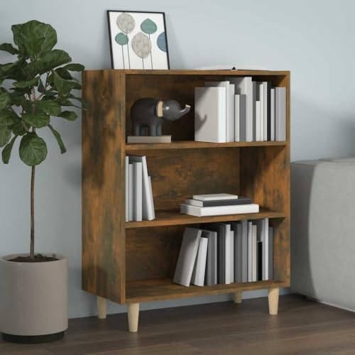 Nqyjm Mobile portaoggetti con 3 ripiani credenza rovere fumato 69,5 x 32,5 x 90 cm legno di ingegneria armadio laterale armadio sala da pranzo per cucina, soggiorno, camera da letto modello 1