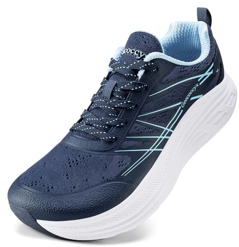 Geococcyx Zapatillas Running Hombre Puntera Ancha Zapatos de Deportivas Transpirables para Correr Azul 43 EU