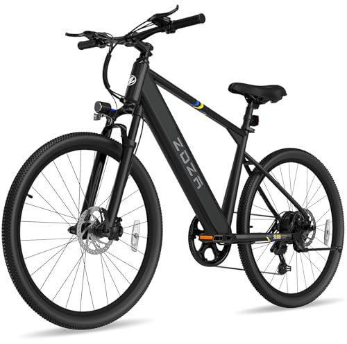 ZDZA Electric Bike, 1000W Peak Motor, 26” E Bike for Adults, 40 Miles Range & 22 Mph Ebike, Electric Bicycle for Commute, 7 Speed & Colorful LCD Display (Light Blcak)