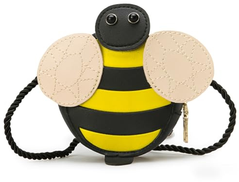 Quesuc 1 Pezzo Marsupio Bambini Portafoglio Bambini Portafoglio Ape Piccola Borsa Portata Al Collo Borsa A Tracolla Borsa A Tracolla Bambini In Pu Per Bambine Quotidiano, Festa E Shopping