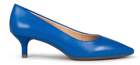 miMaO Zapatos de Piel Mujer en Piel con tacón Kitten Azul, EU 35