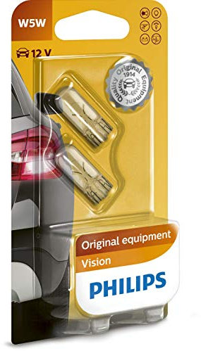 Philips 12961B2 Vision W5W Signallampe, 2er Blister, 13.50x9.50x13.50