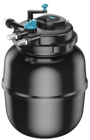 AllPondSolutions Pressurised Koi Fish Pond Filter with UV Steriliser - 2-in-1 Biological, Mechanical UV Pond Filter System - Easy to Clean & Maintain - For Outdoor Ponds Up to 50000 Litres - PFC-50000