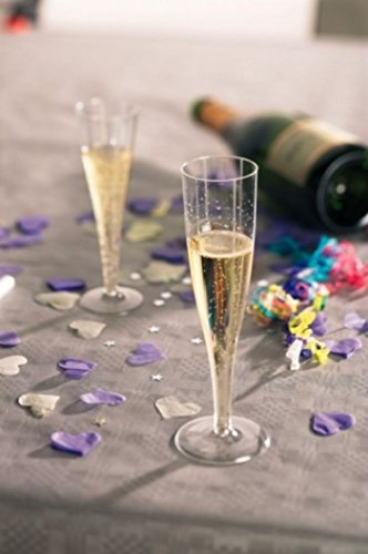 24 x Champagne Flutes 135ml Plastic Glasses Party Reusable & Disposable - Ideal for weddings, parties, New Year's Eve celebrations.