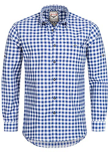 Stockerpoint Herren,Damen, Langarm, Trachtenhemd OC-Franzl, Blau, XL
