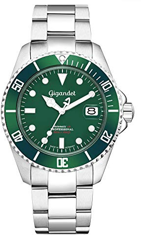 Gigandet Herrenuhr Automatik - Made in Germany - Taucheruhr Saphirglas SEA Ground 300 Edelstahlarmband 300m/30atm - G300-003M