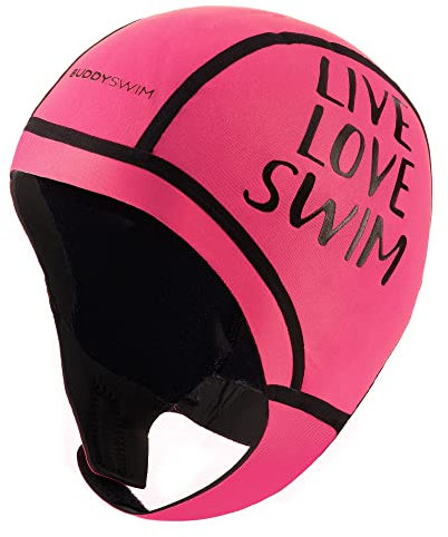 Buddyswim Neoprenmütze 2,5 mm Freiwasserschwimmen. Bonnet Men und Schwimmhaube Damen aus kälteisolierendem Neopren, einfacher Verschluss, Tauchen, Surfen und Wasserarbeiten. Badekappen für Schwimmer.