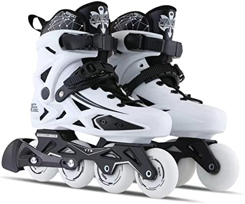 Inlineskates für Damen und Herren, High Performance Fitness Racing Aggressive Outdoor Inline Speed Skates Unisex (Herren 9/Damen 10, Weiß)
