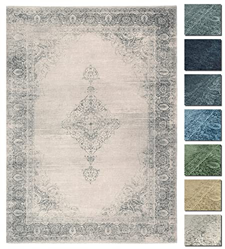 Kelim Vintage Teppich Laufer Creme 120 X 160 cm, Waschbar Boho Teppich Super Soft, Moderner Kurzflor Teppich