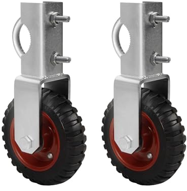 Nisorpa 2 Pack Gate Wheel 6 Inch Farm Gate Wheel 150 mm, Gate Support Wheel with U-shaped Screws, Suitable for 3.8 cm to 5.8 cm Round Gate Tube Load Capacity 500 lbs